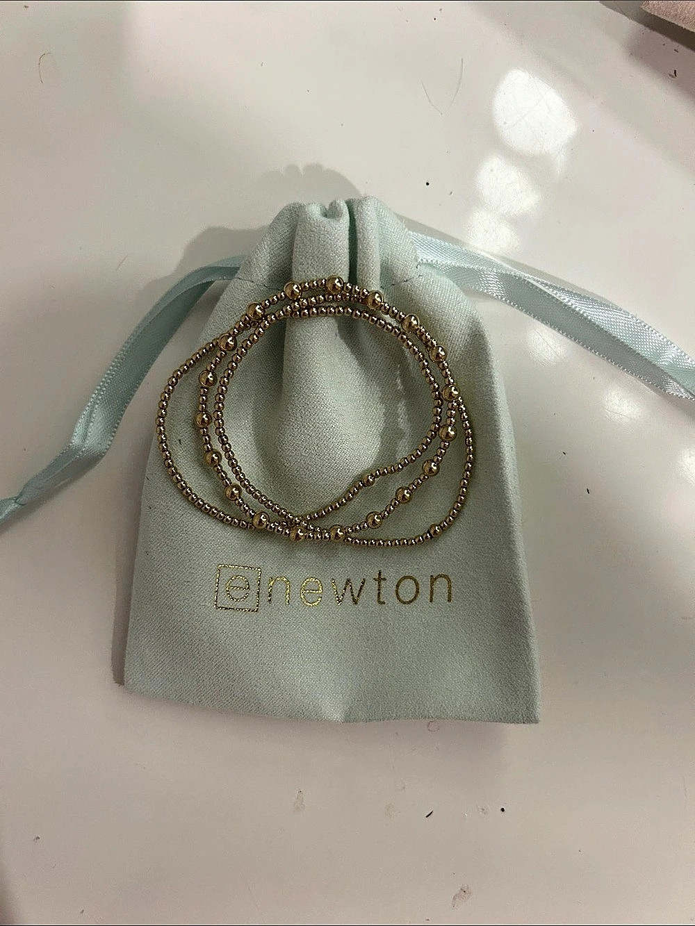 Enewton Beaded Bracelet Set in Gold Like New